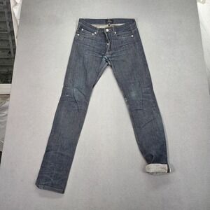 A.P.C. Jeans Mens 28 Blue Dark Wash Selvedge Raw Slim Skinny Button Fly 28x32